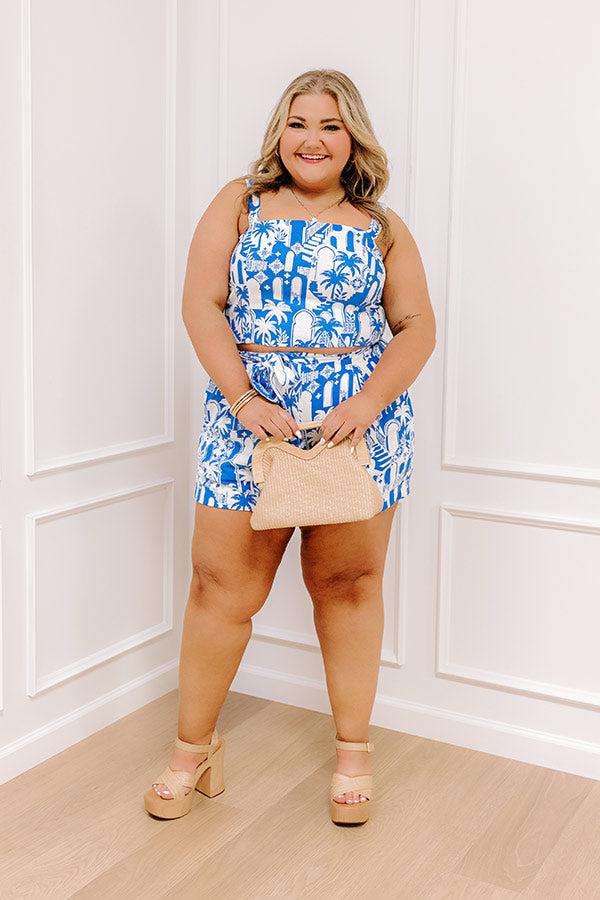 Impressions Mykonos Muse Linen-Blend Crop Top Curves