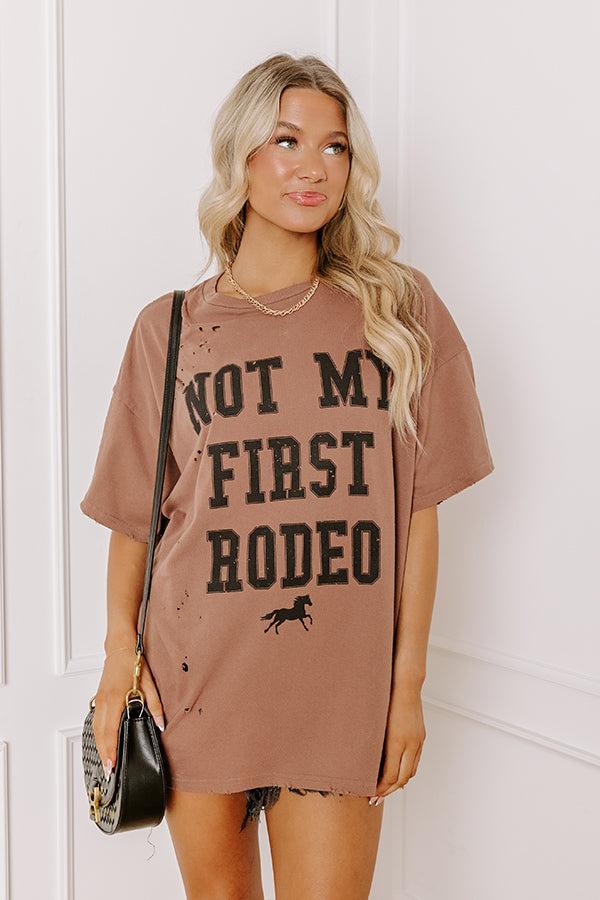 Impressions Not My First Rodeo Distressed Oversized Tee