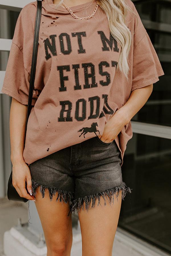 Impressions Not My First Rodeo Distressed Oversized Tee