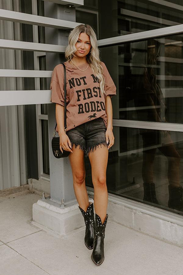 impressions Not My First Rodeo Distressed Oversized Tee