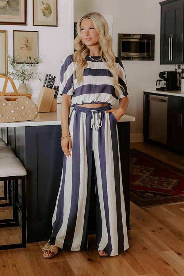 impressions Ocean Front Views High Waist Wide Leg Pants