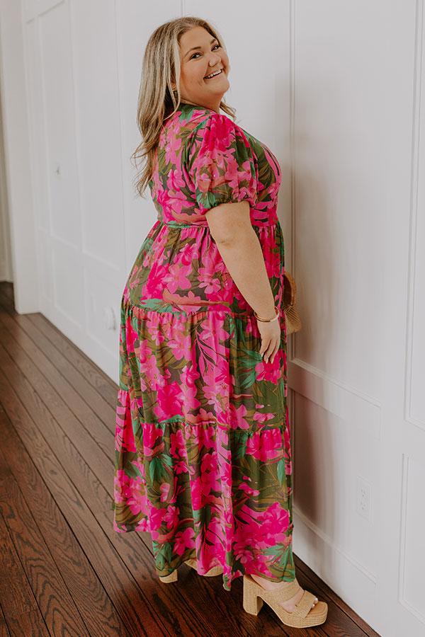 Impressions Only Sunshine Floral Maxi In Green Curves