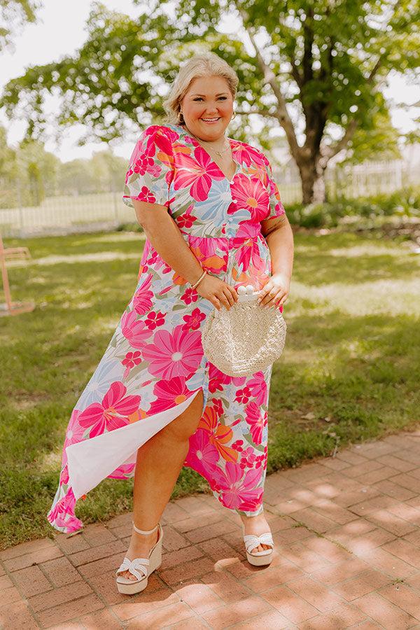 impressions Paradise Garden Floral Maxi Dress Curves