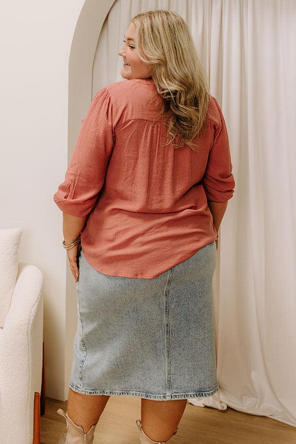 Impressions Paris Mornings Pleated Top In Rustic Rose Curves