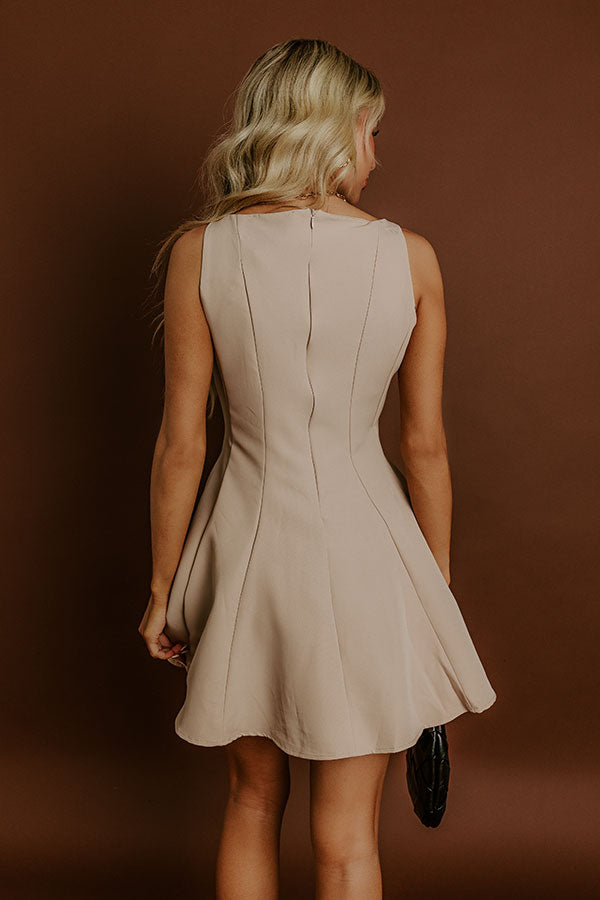 Impressions Penthouse Party Mini Dress In Iced Latte
