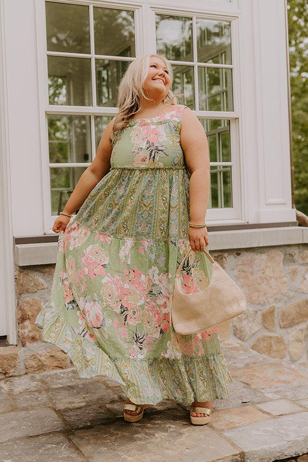 Impressions Petal Promenade Tiered Maxi Dress Curves