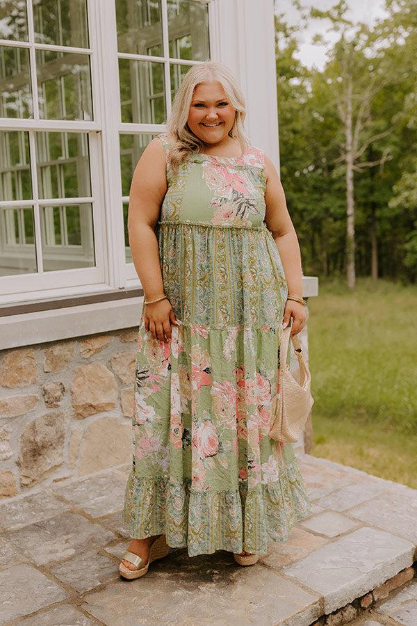 impressions Petal Promenade Tiered Maxi Dress Curves