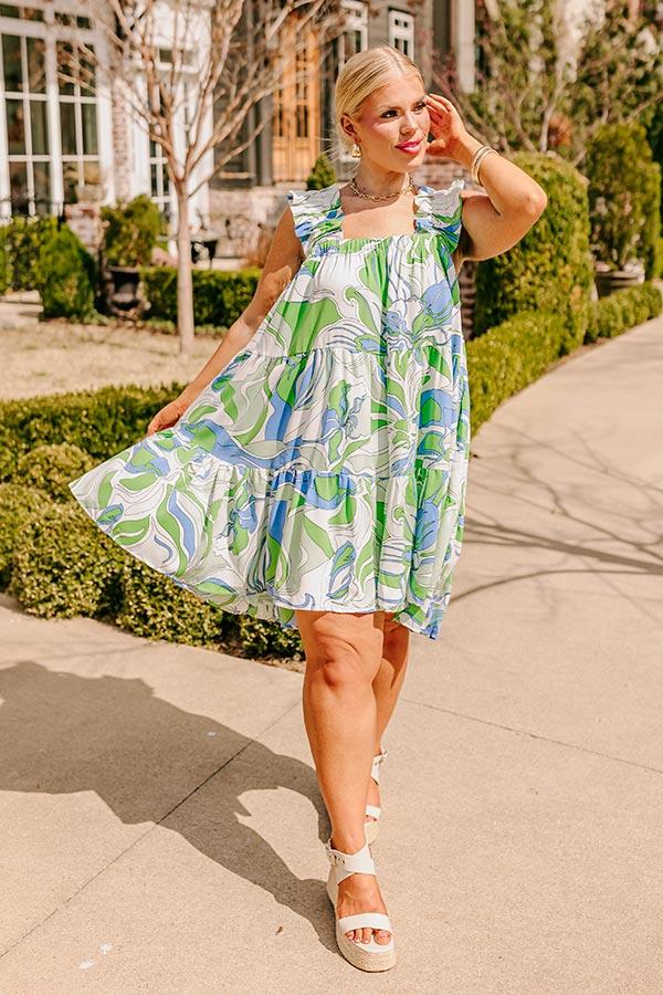 Impressions Popular Retreat Mini Dress In Kelly Green Curves