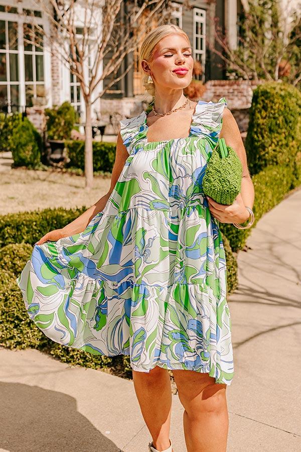 Impressions Popular Retreat Mini Dress In Kelly Green Curves