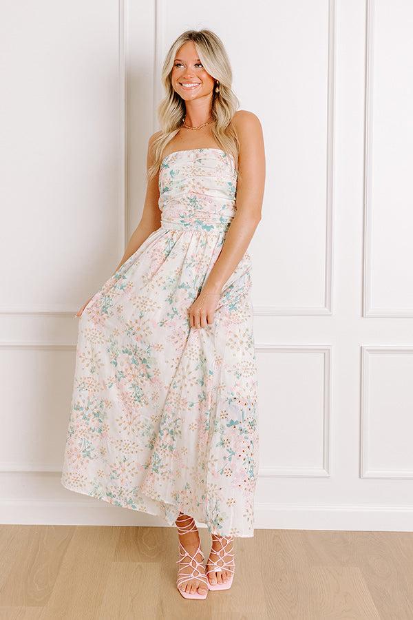 impressions Portofino Days Floral Eyelet Midi Dress