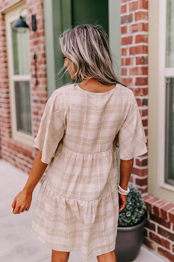 Impressions Pretty Presence Babydoll Dress In Iced Latte