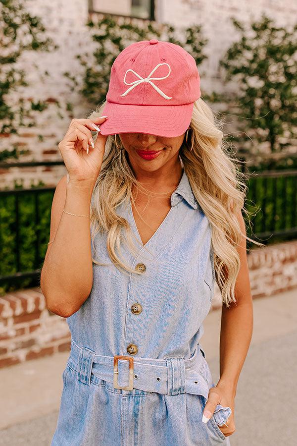 Impressions Put A Bow On It Embroidered Baseball Cap In Rose