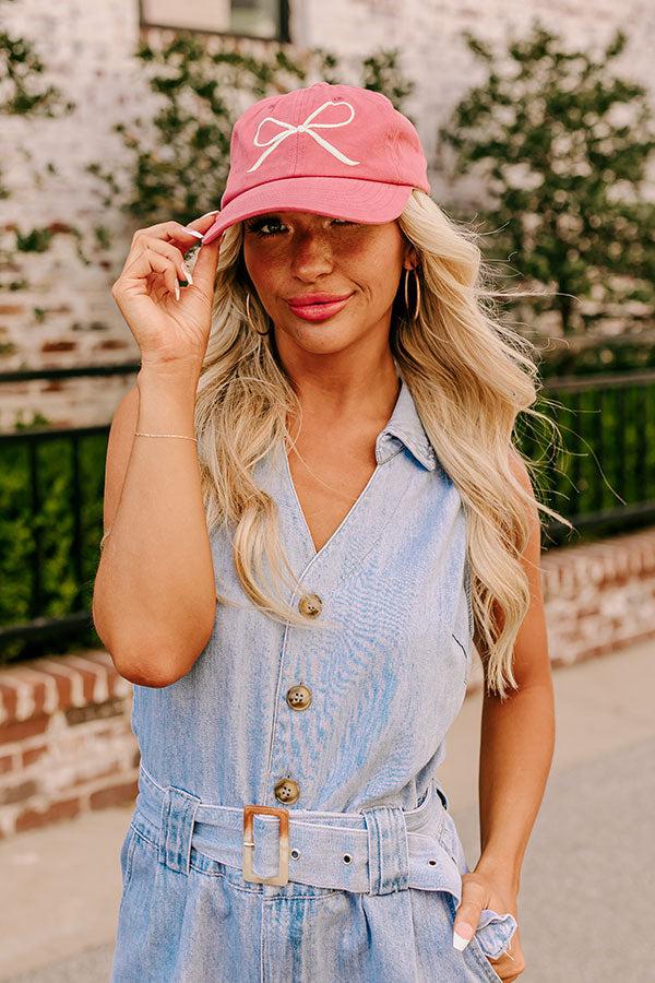 impressions Put A Bow On It Embroidered Baseball Cap in Rose