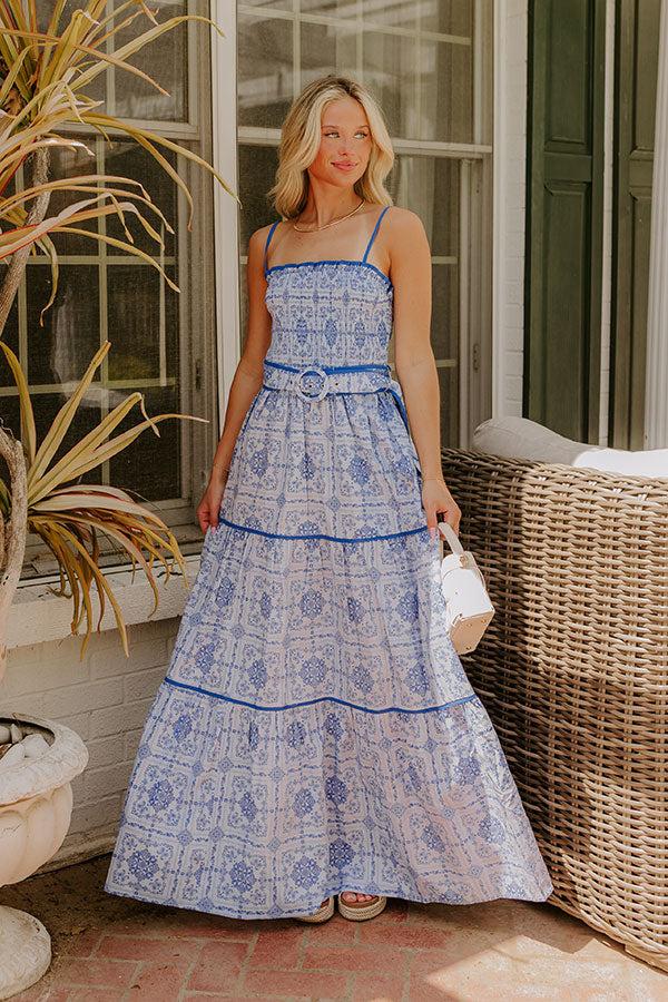 impressions Riviera Romance Paisley Tiered Maxi Dress