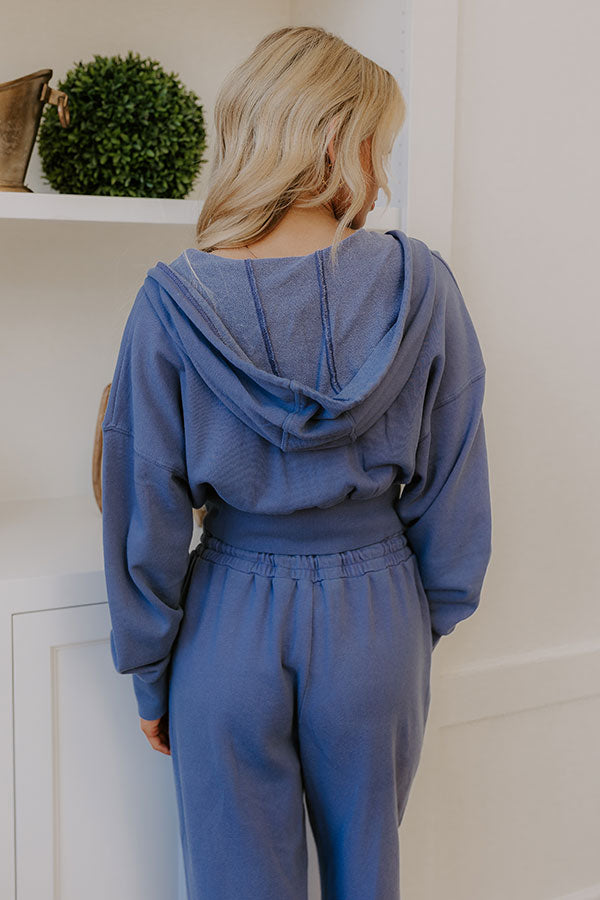 Impressions Road Trip Ready Vintage Wash Crop Sweater In Riverside