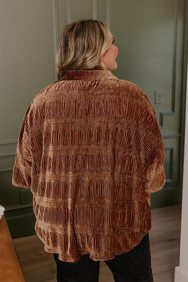 Impressions Roman Holiday Velvet Top In Brown Curves
