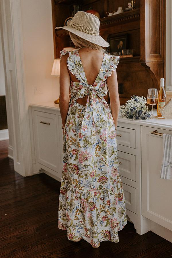 Impressions Romance In France Floral Maxi Dress In Green
