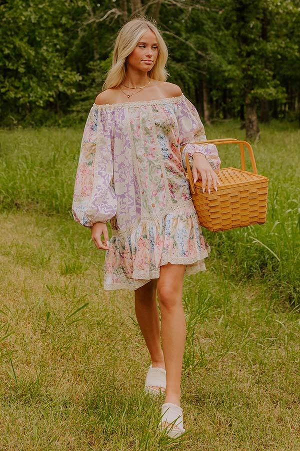 impressions Romance In The Air Floral Off Shoulder Mini Dress