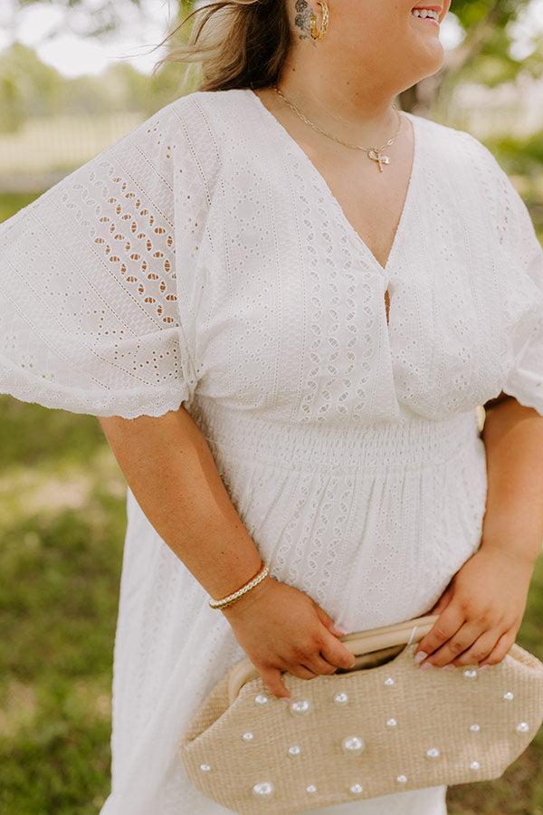 Impressions Romantic Bliss Eyelet Midi Dress Curves