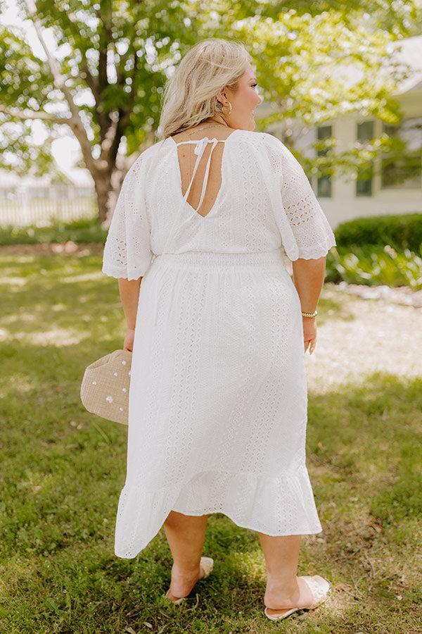 Impressions Romantic Bliss Eyelet Midi Dress Curves