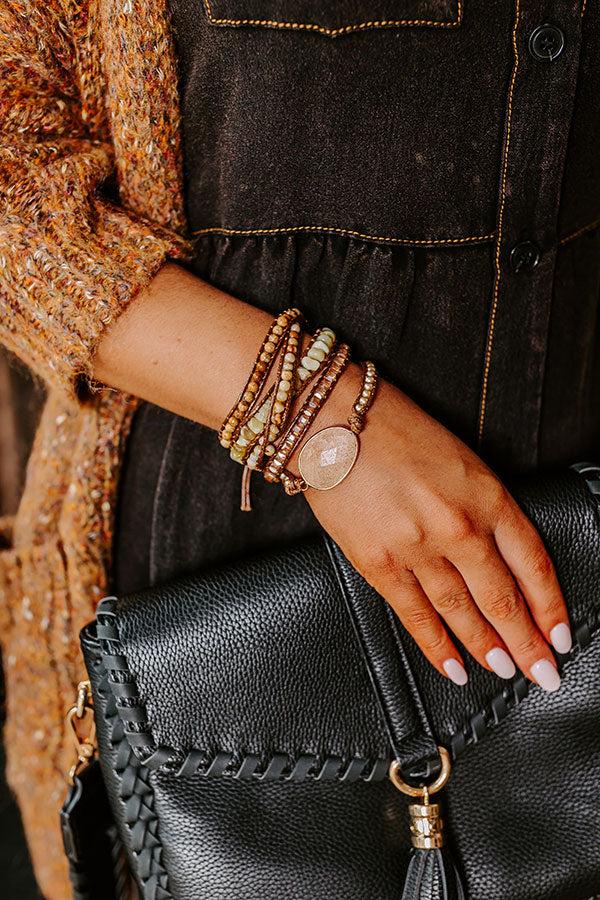 impressions Sangria Cruise Semi Precious Wrap Bracelet In Primrose Yellow
