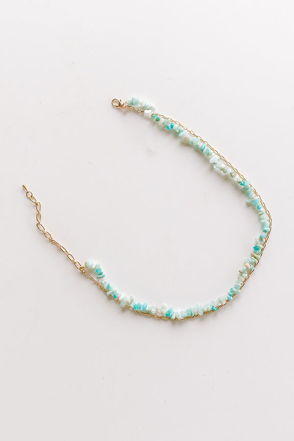 impressions Seaside Bliss Semi Precious Layered Necklace in Green