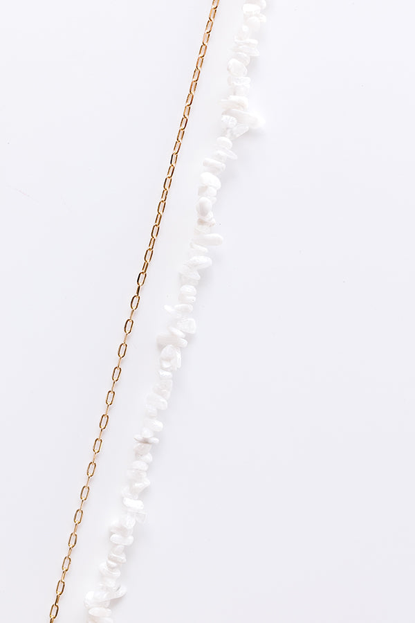 Impressions Seaside Bliss Semi Precious Layered Necklace In White