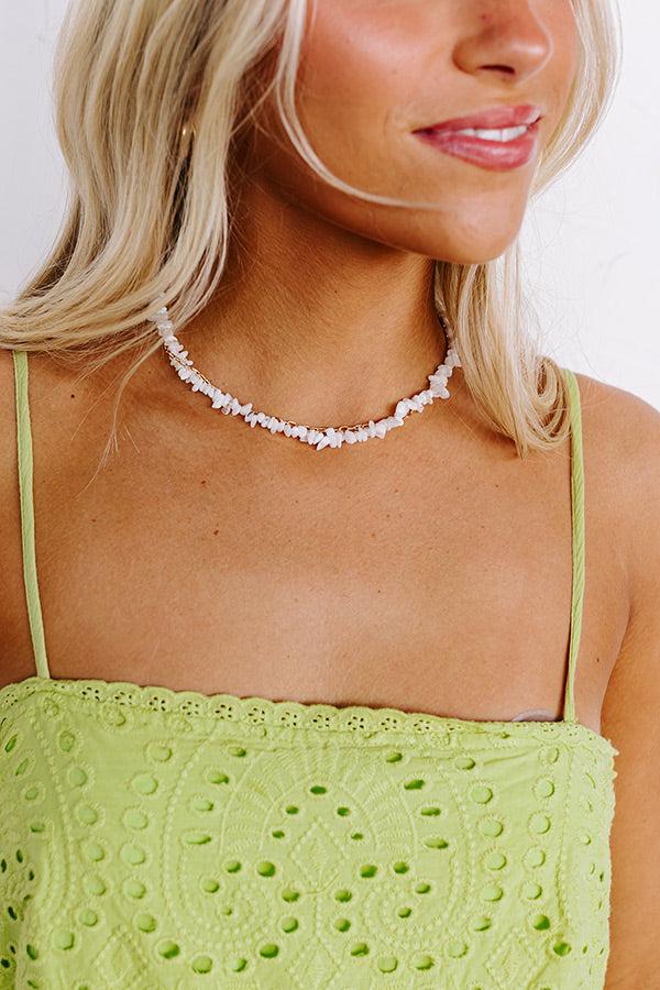 Impressions Seaside Bliss Semi Precious Layered Necklace In White