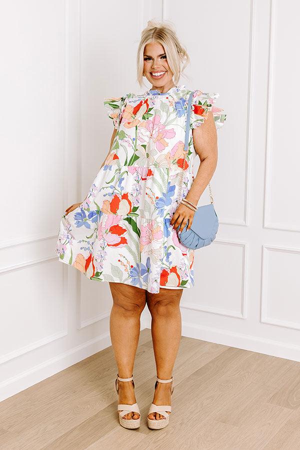 Impressions Serene Seasons Floral Mini Dress Curves