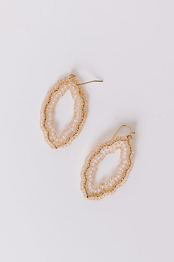 impressions Show Stopper Beaded Earrings in Champagne