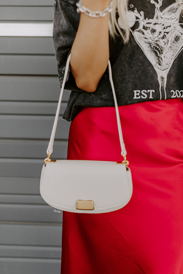 impressions Simple Staple Faux Leather Purse in Ivory