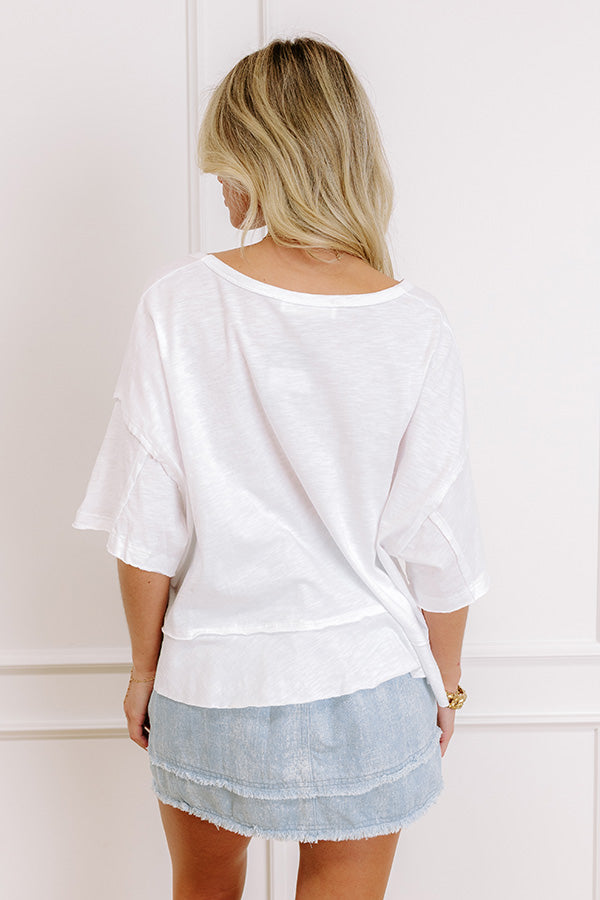 Impressions Simple Sway Oversized Crop Tee In White