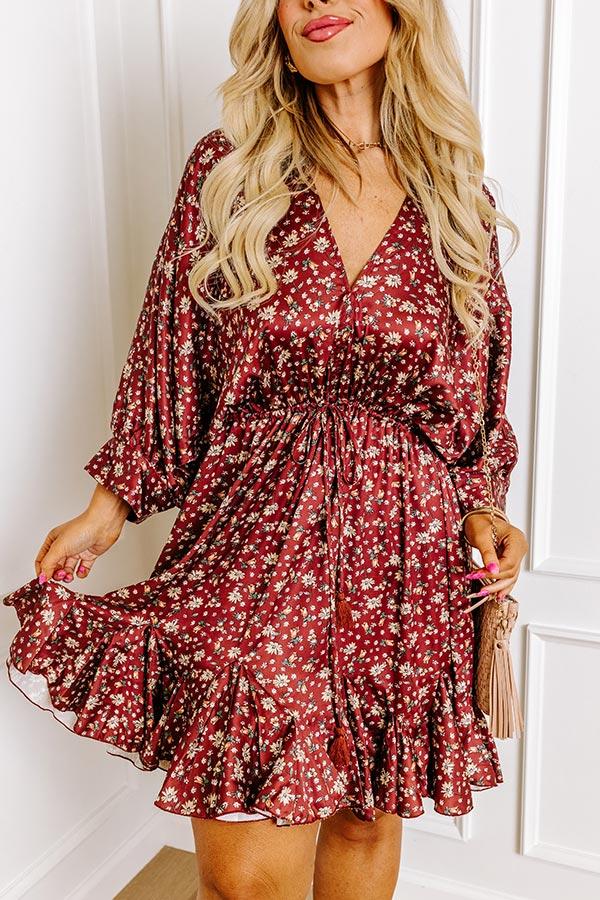 Impressions Simply Carried Away Floral Mini Dress Curves