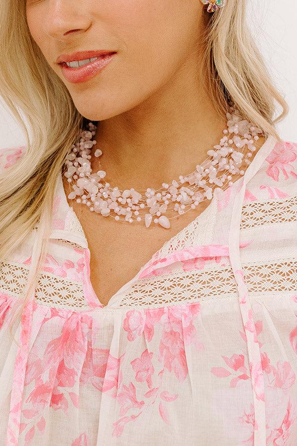 impressions Simply Sweet Layered Necklace in Rose Quartz