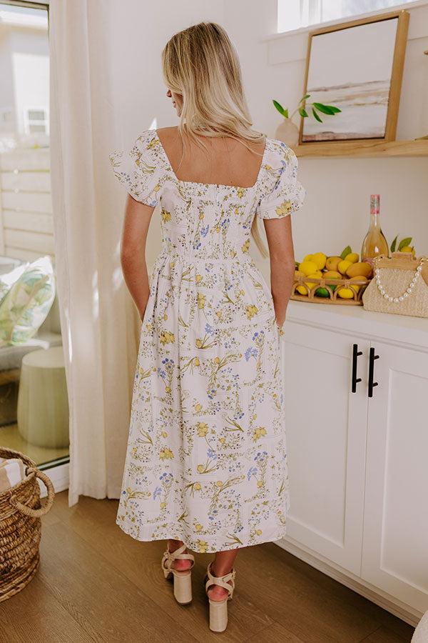 Impressions Simply Unforgettable Floral Midi Dress In White