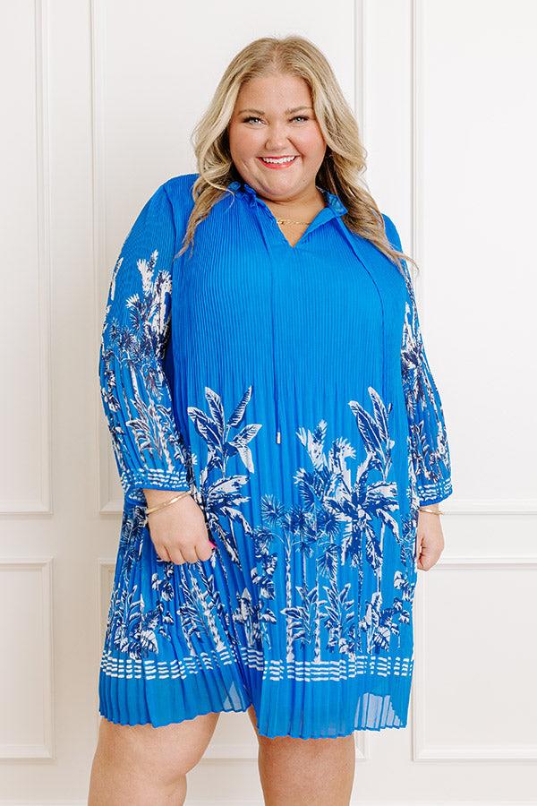 impressions Skyline Views Pleated Mini Dress Curves