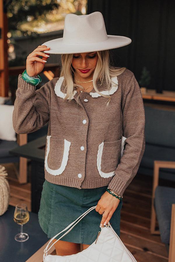 Impressions Small Town Cutie Knit Cardigan In Mocha