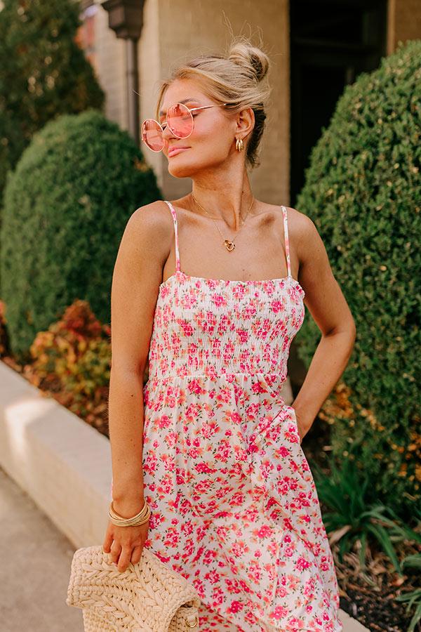 Impressions Smiles And Sunshine Floral Maxi In Ivory