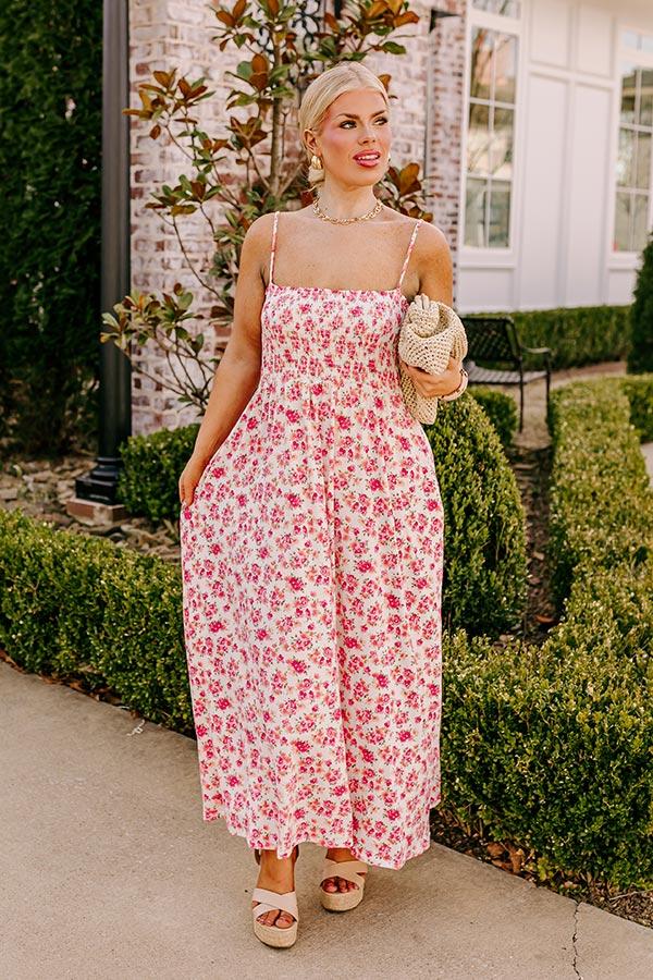 impressions Smiles and Sunshine Floral Maxi in Ivory Curves