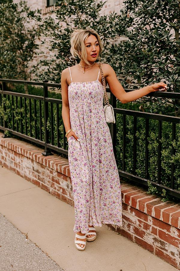 impressions Smiles and Sunshine Floral Maxi in Lavender