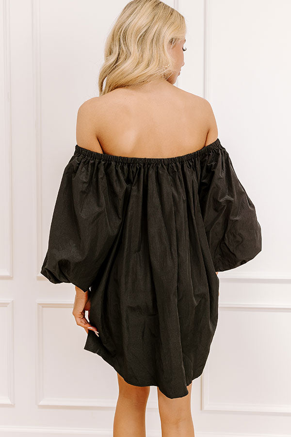 Impressions Social Hour Chic Off Shoulder Mini Dress In Black