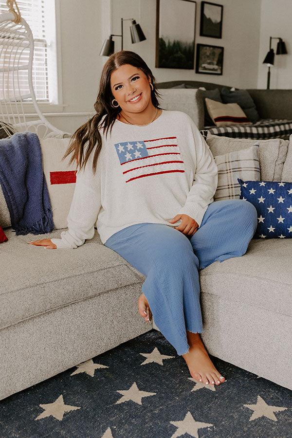 Impressions Star-Spangled Evening Knit Sweater Curves