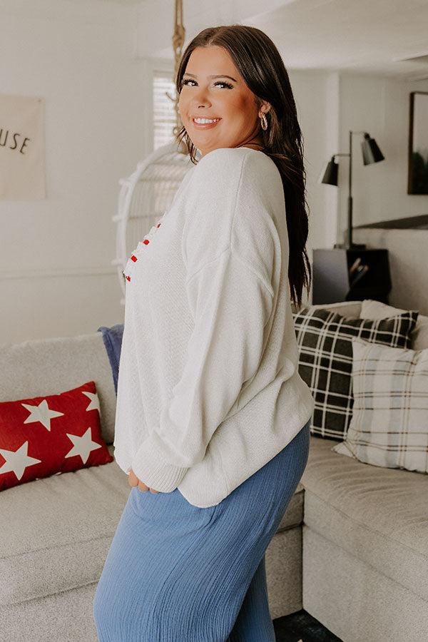 Impressions Star-Spangled Evening Knit Sweater Curves