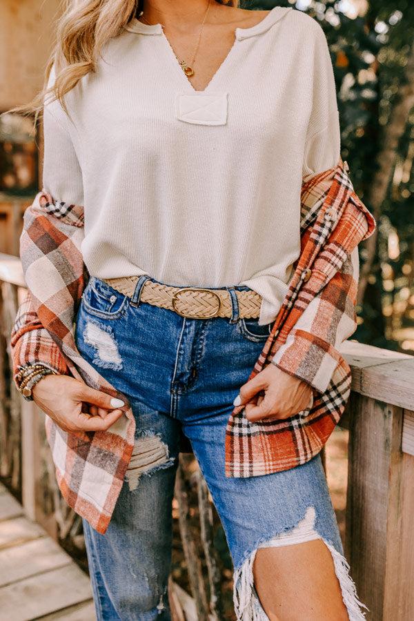 impressions Stay Updated Faux Leather Woven Belt In Beige