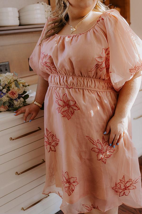 Impressions Style A La Mode Embroidered Organza Midi Dress Curves