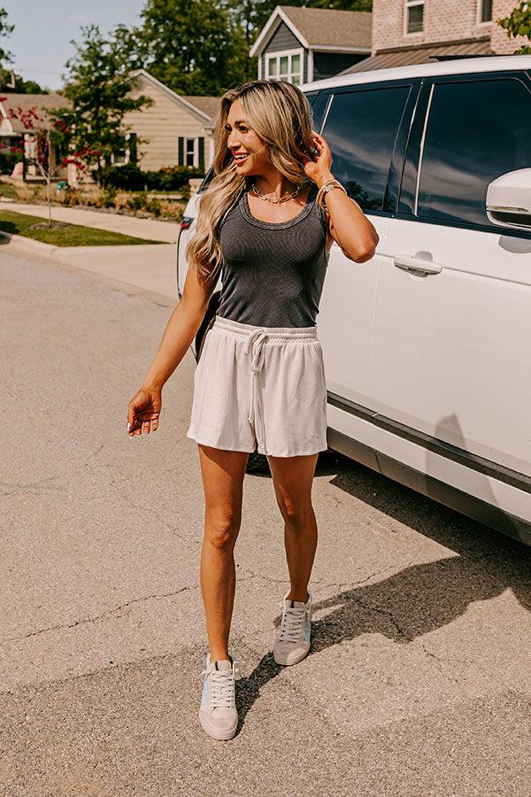 Impressions Summer Basic Ribbed Reversible Tank In Vintage Black