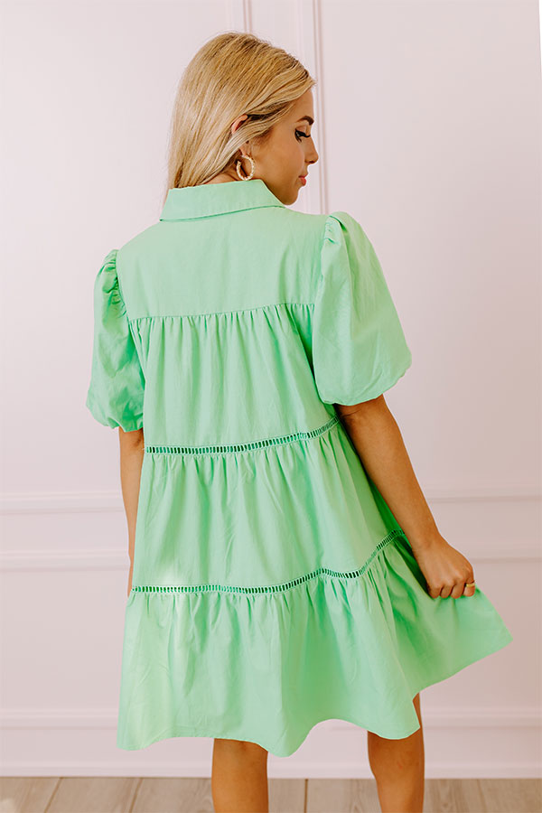 Impressions Sunday Stroll Mini Dress In Light Kelly Green