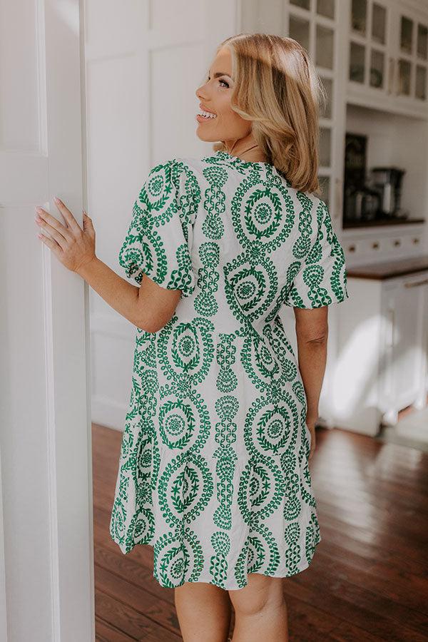 Impressions Sunny Outlook Eyelet Mini Dress In Green