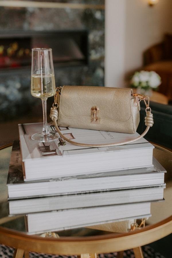 impressions Sweet Energy Faux Leather Purse in Gold