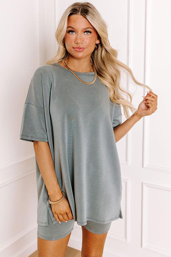 impressions Sweet Serenity Oversized Tee in Charcoal